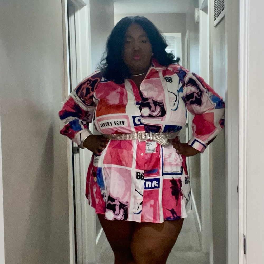 Plus Size Multiple Colored Pink Button Up Shirt! - image 4